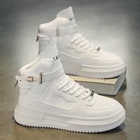 Chaussures tendance pour hommes, baskets montantes pour hommes, chaussures de sport à semelle épaisse pour adolescents, baskets en cuir pour hommes