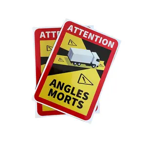 UV-Proof Outdoor Durable PVC Vinyl Car Stickers Truck Attention Angles Morts Warning Sticker