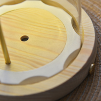 Lampe de nuit LED Premium en forme d'ormeau avec couvercle en verre, base en bois et support de figurine lumineuse féerique