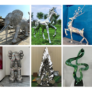 Grand jardin moderne en métal de taille réelle en acier inoxydable pour extérieur Science-<span class=keywords><strong>fiction</strong></span> une sculpture d'un cerf Sika - Product Image 4