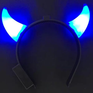 عصابة رأس مضيئة بقرون الشيطان مع إضاءة LED حمراء وزرقاء لعيد الميلاد والهالوين - Product Image 4