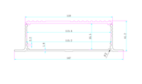 Boîtier de dissipateur thermique en aluminium extrudé 147*41mm, boîte de projet électronique dissipant la chaleur, boîtier d'instrument