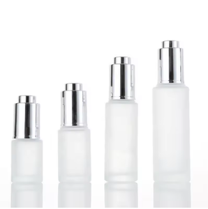 Glass Dropper <b>Bottle</b> Cylinder Shape Clear Body Gold Cap Skin Care Serum Container 10ml - Product Image 3