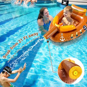 Bateau pirate gonflable en PVC avec pistolet à eau pour enfants - Product Image 3