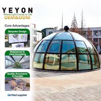 Yeyon 2026 OEM Kit de serre en aluminium moderne à toit polygone, à assembler soi-même, pour usage résidentiel extérieur, véranda en verre