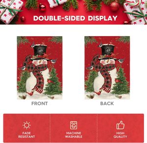Muñeco de nieve promocional con bufanda Bandera de jardín de Navidad 12x18 pulgadas Doble cara <span class=keywords><strong>Cardinal</strong></span> Invierno Granja Bandera decorativa al aire libre - Product Image 2