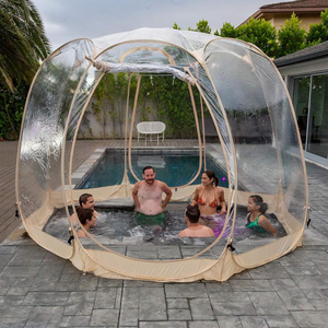 Nouvelle tente bulle pop-up pour 2-3 personnes, abri pour patios - Grande tente surdimensionnée résistante aux intempéries - Protection contre le froid pour le <span class=keywords><strong>camping</strong></span> - Beige - Product Image 5