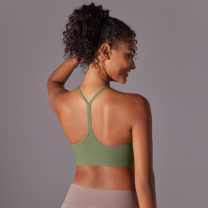 Soutiens-gorge de sport pour femmes européennes américaines Cross-Border Double-Sided Sanded Skin-Friendly I-Shaped Beautiful Back for Running Fitness - Product Image 2