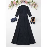 Ensemble deux pièces pour femmes : robe en tricot à manches longues et cardigan avec strass, jupe longue