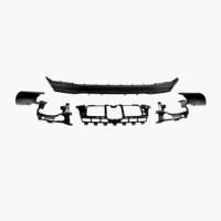 Difusor de Parachoques Trasero con Soporte y Cuatro Salidas en Negro ABS para Mercedes Benz GLS63 GLS