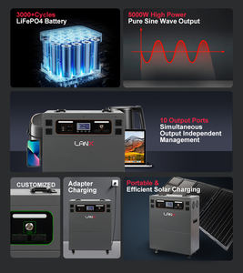 Centrales Électriques Portables 5000W pour la Maison 220V 110V, Stations d'Énergie Solaire, Système Générateur Portable, Chargeur d'Alimentation pour l'Extérieur - Product Image 4