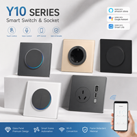Interrupteur intelligent coloré standard UE/UK 1/2/3/4 voies, compatible Tuya Smart Life, Alexa et Google Voice Control