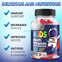 Gommes multivitaminées pour enfants, saveur fraise, mélange de vitamines et de minéraux, soutien du système immunitaire, 60 unités, complément alimentaire pour enfants