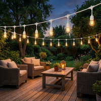 Extérieur Étanche IP65 S14 A60 15m 15 Lampes Blanc Guirlande Lumineuse Terrasse Noël Éclairage Pin Câble Décor Jardin Lumières
