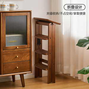 Foldable Four Step Step Stool Wooden Ladder <b>Kitchen</b> High Stool Portable Household Footrest Ltao831913332369 - Product Image 4