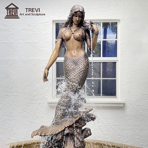 TREVI High Quality Casting Brass Life Size <strong>Bronze</strong> Mermaid <strong>Statue</strong> For Outdoor Garden Decor - Product Image 1