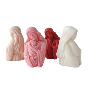<span class=keywords><strong>Molde</strong></span> de <span class=keywords><strong>silicona</strong></span> para velas con escultura 3D de la Virgen María, regalo del Día de la Madre directo de fábrica, para velas con forma de bebé. - Product Image 3