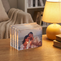 Image acrylique personnalisée 10mm cadre 4*6 clair magnétique minimaliste Photo autoportant Double face affichage cadre photo