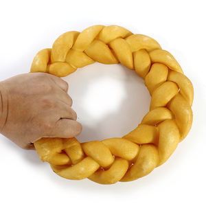 पालतू जानवरों का इलाज करने वाले निर्माताओं को रेवड रिंग प्राकृतिक ब्रेडेड डोनट डॉग डॉग दांतों की हड्डी के स्नैक्स का इलाज करता है। - Product Image 3