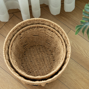 Panier de rangement <span class=keywords><strong>en</strong></span> corde de papier tressé à la main pour salon, pour collations, jouets, tri de vêtements sales, décoration intérieure - Product Image 4