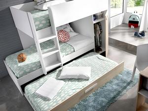 <span class=keywords><strong>Cama</strong></span> Litera Infantil de <span class=keywords><strong>Roble</strong></span> Claro Fantástico, Muebles para Niños y Bebés con <span class=keywords><strong>Cama</strong></span> <span class=keywords><strong>Nido</strong></span> y Armario para Dormitorio, Superventas - Product Image 2