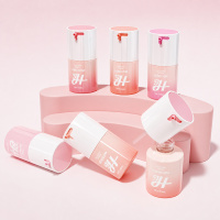 Flacon pompe en verre rond rose personnalisé haut de gamme de 30 ml, distributeur de liquide, flacon pour fond de teint, conteneur