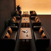 Canapé de salon commercial moderne, ensemble de salle à manger pour café, banquette avec table pour usage de bistrot et de restauration décontractée
