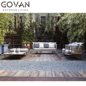 Ensemble de canapé d'extérieur moderne et élégant à trois places, coussins résistants à l'eau, <span class=keywords><strong>GOVAN</strong></span> GA-VA741, aluminium thermolaqué, taille personnalisable - Product Image 3