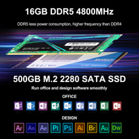 Nuevo Mini PC de Escritorio NUC Intel 12.ª Gen. N100 Quad Core DDR5 Doble LAN 2*HD 1*DP 4K 3 Pantallas Windows 11/Linux para Negocios y Oficina