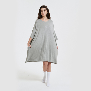 Original Factory Manufacture OEM Custom Summer Print Bamboo Fibre One Size Fits Most T-shirt Stretchy Oversized <strong>Sleep</strong> <strong>Tees</strong> - Product Image 2