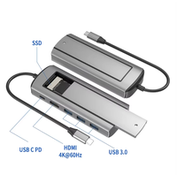 Precio bajo 6 en 1 M.2 SSD HUB USB C Dock Station con función de almacenamiento en disco USB 3,0 tipo C a HDTV Laptop para Macbook Laptop Pc