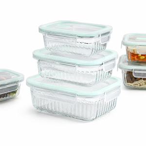High Borosilicate Glass Lunch Box Household Bento Box <strong>Microwave</strong> Compartments Preservation <strong>Bowl</strong> <strong>With</strong> <strong>Lid</strong> <strong>Bowl</strong> Tableware Sets - Product Image 1