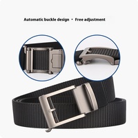 Langqin Ceinture tactique d'extérieur pour homme Boucle en alliage épais et solide Confortable Design décontracté Automatique Pantalon classique Polyester