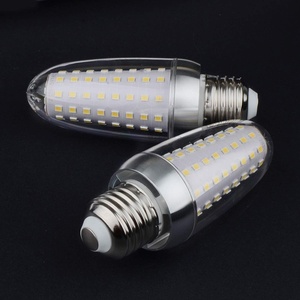 Ampoule LED Corn E14 <span class=keywords><strong>E27</strong></span> E12 E26 B22 15W <span class=keywords><strong>20W</strong></span> avec abat-jour pointu, corps lisse argenté, AC85-265V 3000K 4000K 6000K - Product Image 5