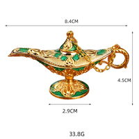 Lampe à Vœux Classique Antique en Métal Gravé et Sculpté, Lampe de Déguisement, Accessoires Arabes, Légende de Aladdin, pour la Décoration Intérieure