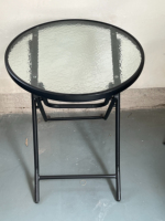 Chinesische Fabrik langlebige faltbare runde wasser gemusterte Glas tisch Couch tisch