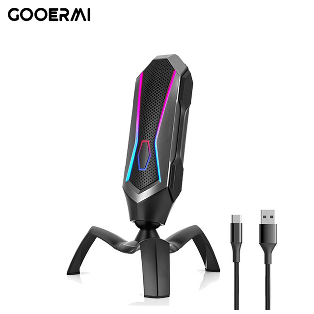 T1 New 2022 RGB Microphone Professional USB Condenser Microphone for Gaming