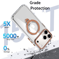 Coque intégrale transparente KingSoul antichoc et étanche en TPU+PC avec support magnétique rotatif à 360° et chargement sans fil, boutons métalliques, modèle City