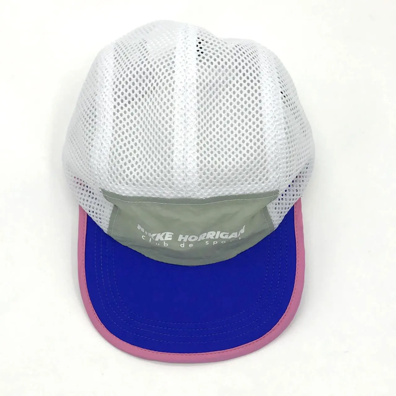 YKH New Fashion Custom Print Logo Classic Running Sports 5 Panel Hat Nylon Mesh Camp Cap