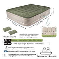 Matelas Gonflable Pliable 3 Couches Taille Queen Personnalisé avec Housse Floquée Capacité 2 Personnes pour Camping, École, Chambre Moderne