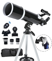 Telescopio Astronómico Refractor Portátil de 70 mm de Apertura y 500 mm con Montura Completamente Multicapa, Profesional, en Venta