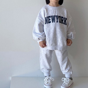 Conjunto de Pantalones y Sudadera con Capucha de Algodón para Niños, Otoño 2021, Estilo Coreano, Estampado Moderno, Manga Larga, para Niños y Niñas - Product Image 3
