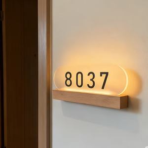 Plaque de porte moderne en acrylique pour maison, appartement, hôtel – Numéro de chambre et signalétique - Product Image 3