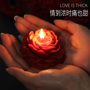 Vela Aromática de Rosa y Peonía, Aceite Aromático para la Piel, Vela Artesanal para el Bienestar, Decoración del Hogar, Bodas, Bares - Product Image 4