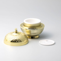 Pot cosmétique élégant en acrylique doré de 30ml avec bouchon vintage Bouteilles en plastique de 10g 15g 30g pour les soins de la peau