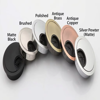 Cache-câbles rond en aluminium pour bureau, anti-poussière, pour sortie de câble de bureau, en métal