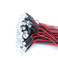 Diodes LED 3mm 5mm - Couleurs rouge, vert, bleu, jaune, blanc - Fil de connexion de 20 cm avec fils rouge et noir - 3V/6V/12V/24V