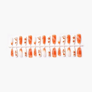<span class=keywords><strong>Ongles</strong></span> à presser tendance automne/hiver, motif feuille d'érable orange, style international, prêts à l'emploi (UE & US) - Product Image 5