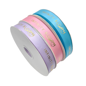 自定义金箔印花 3d标志礼品聚酯缎带 - Product Image 5
