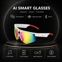 Style cycliste en plein air, caméra 8MP, vidéo 1080P, stabilisation EIS, WiFi 4, BT 5.3, carte TF 4 Go, lunettes intelligentes